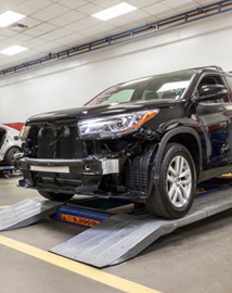 Toyota on vehicle lift | Wyatt Johnson Toyota in Clarksville TN
