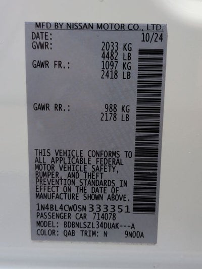 2025 Nissan Altima 2.5 SR