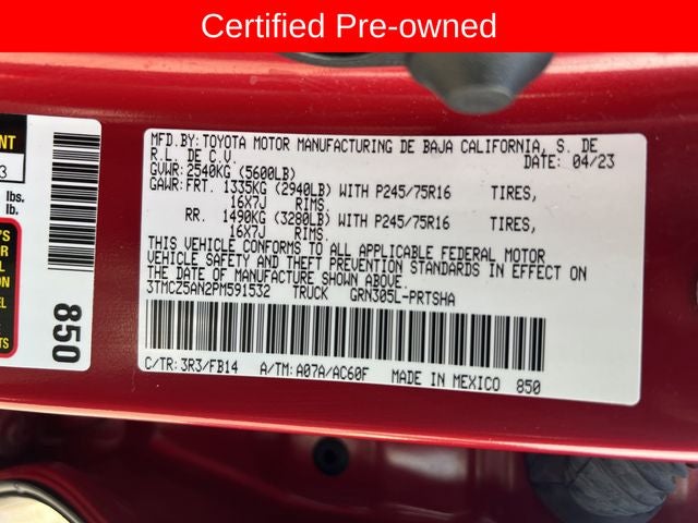2023 Toyota Tacoma SR V6