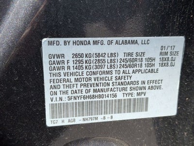 2017 Honda Pilot EX-L w/Honda Sensing