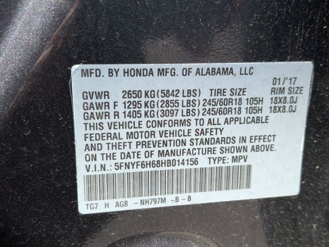 2017 Honda Pilot EX-L w/Honda Sensing