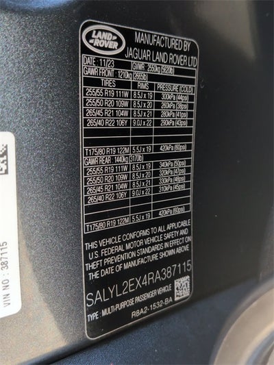 2024 Land Rover Range Rover Velar Dynamic SE