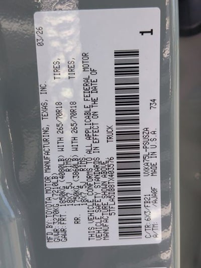 2026 Toyota Tundra SR5