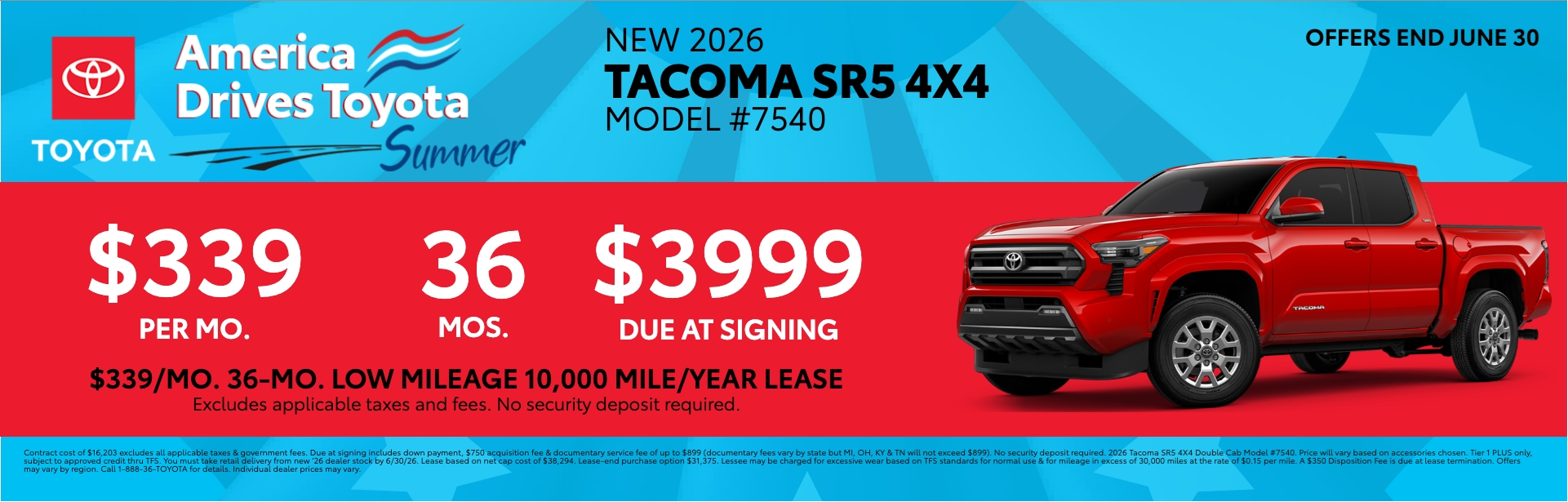 New 2026 Toyota Tacoma SR5 4X4