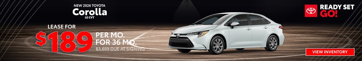 2026 Toyota Corolla LE lease $189 per month – Clarksville, T