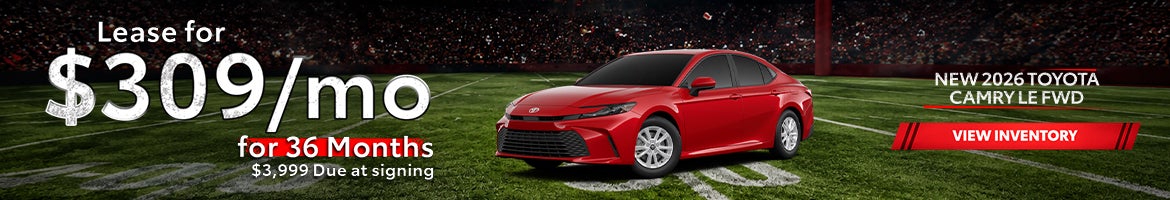 Lease a new 2026 Toyota Camry LE FWD for $309 a month– Clark