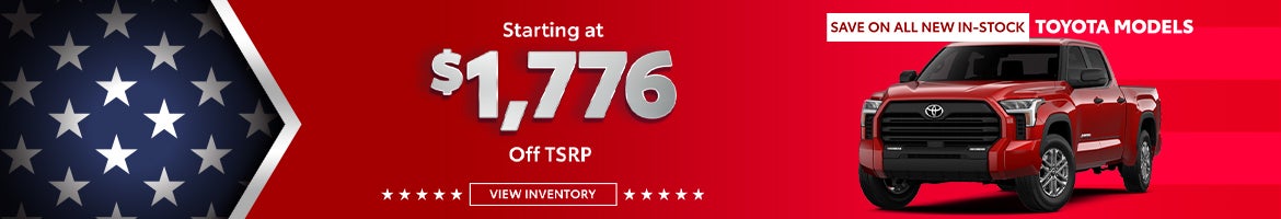 Save on all New In-Stock Toyota Models